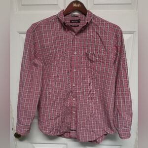 Nautica Men's Red Plaid Button Down Shirt
